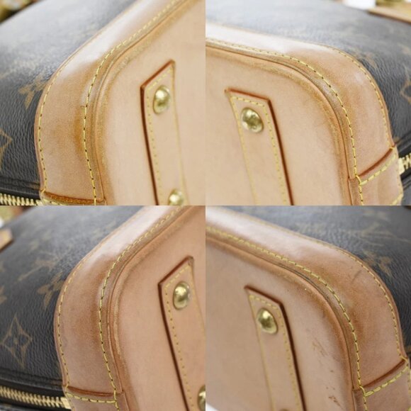 LOUIS VUITTON Alma BB 2Way Hand Bag Monogram Leather Brown Gold M53152 57EF638 - Picture 12 of 15